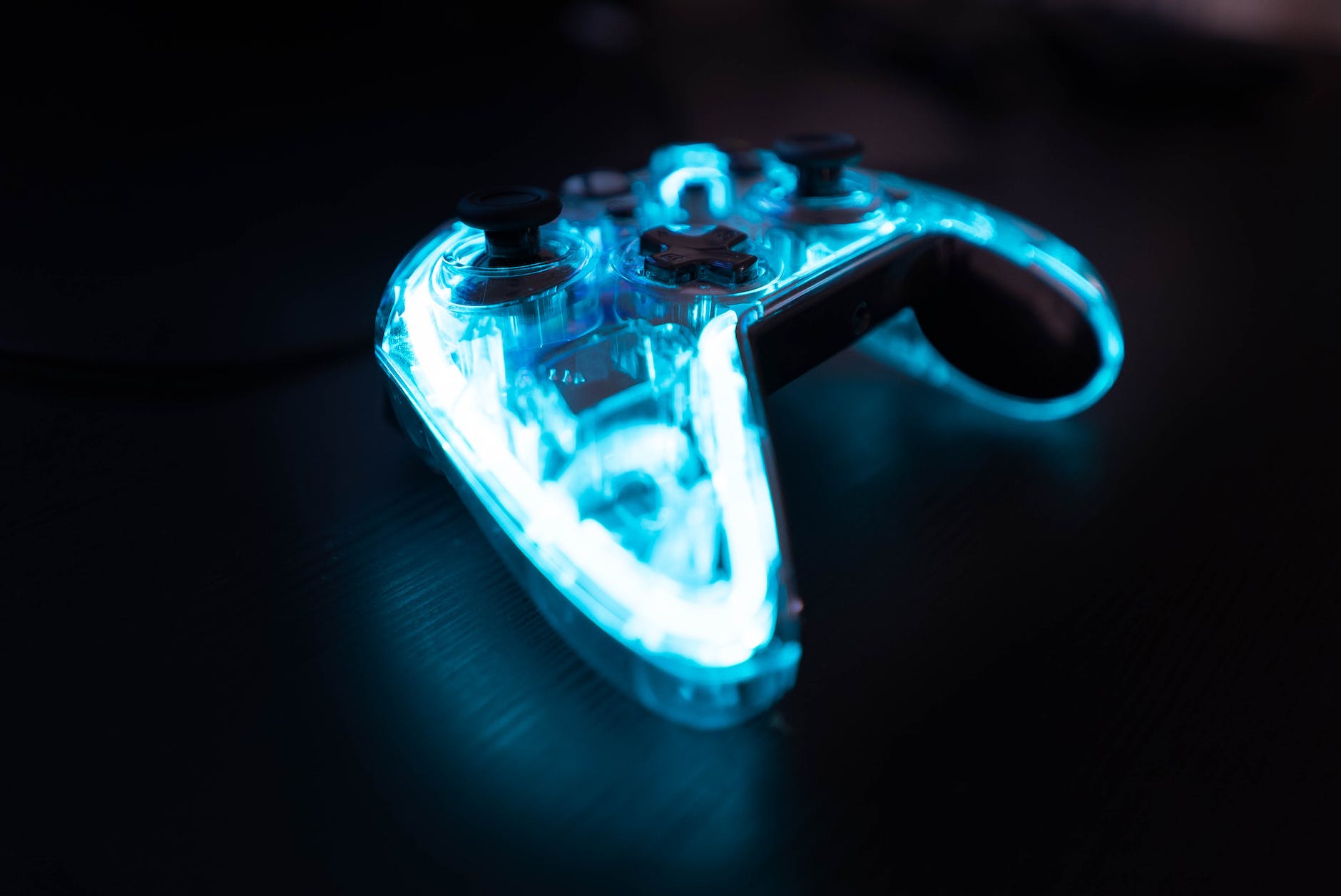 led game controller on table