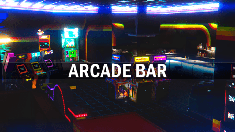 Intérieur du bar d'arcade